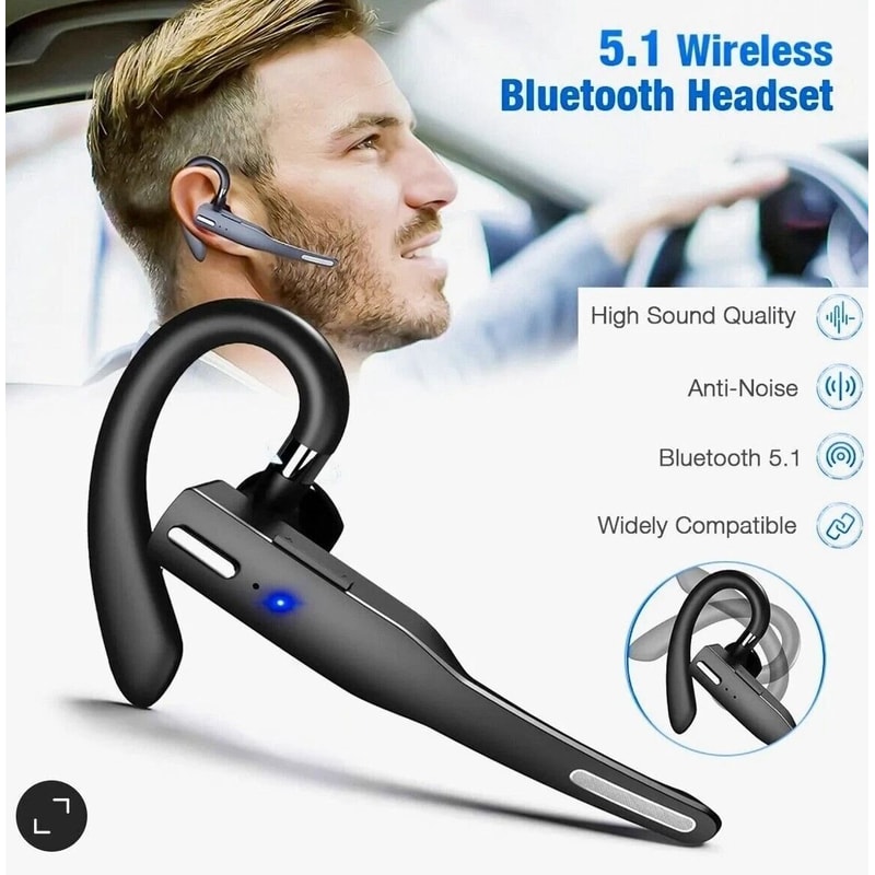 Trucker Bluetooth Headset With Mic Noise Cancelling Wireless Earpiece 7