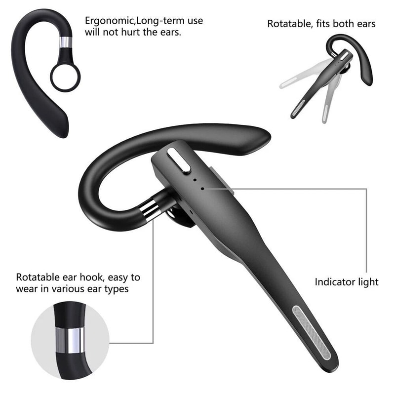 Trucker Bluetooth Headset With Mic Noise Cancelling Wireless Earpiece 8