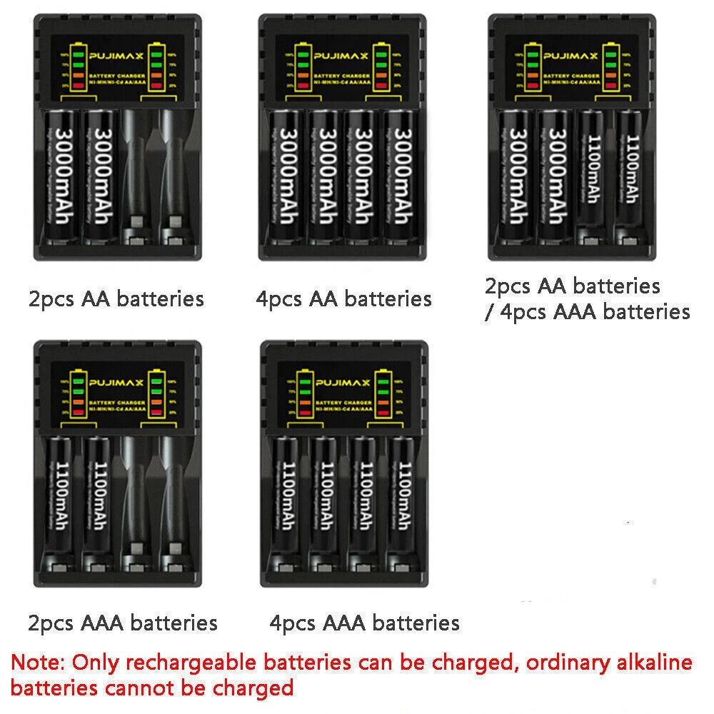 Smart 4 Slot AA AAA Rechargeable Battery Charger 11