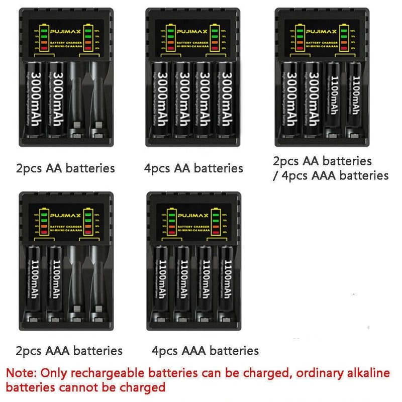 Smart 4 Slot AA AAA Rechargeable Battery Charger 11