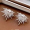 Silver Starburst Crystal Stud Earrings For Women 3