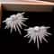 Silver Starburst Crystal Stud Earrings For Women 0