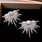 Silver Starburst Crystal Stud Earrings For Women 0