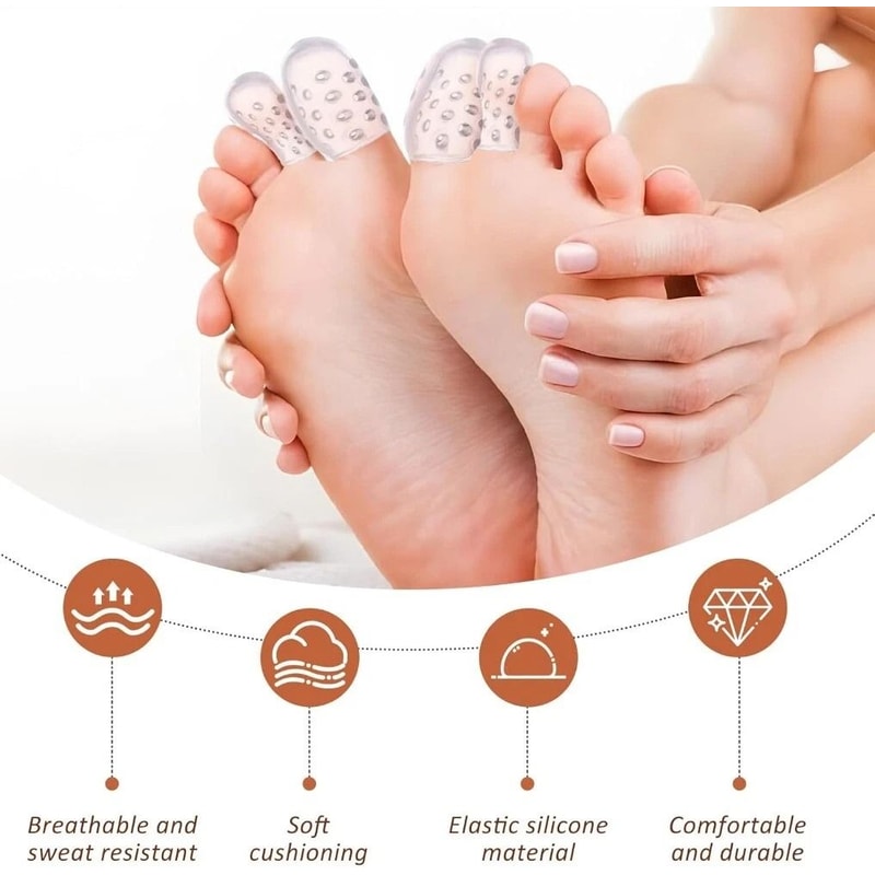Clear Silicone Toe Protectors For Blister Relief And Anti Friction Comfort 4