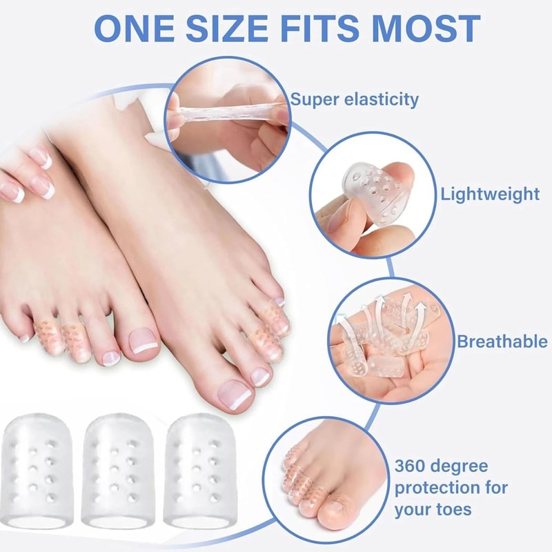 Clear Silicone Toe Protectors For Blister Relief And Anti Friction Comfort 9