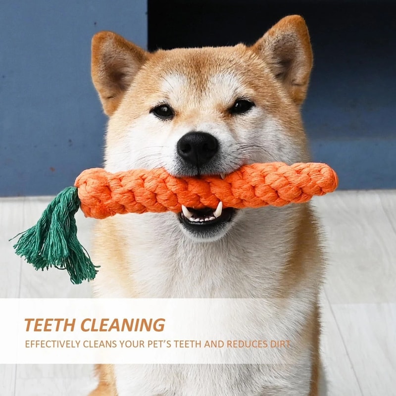 Carrot Rope Dog Toys For Puppy Teething And Dental Chew Play 4
