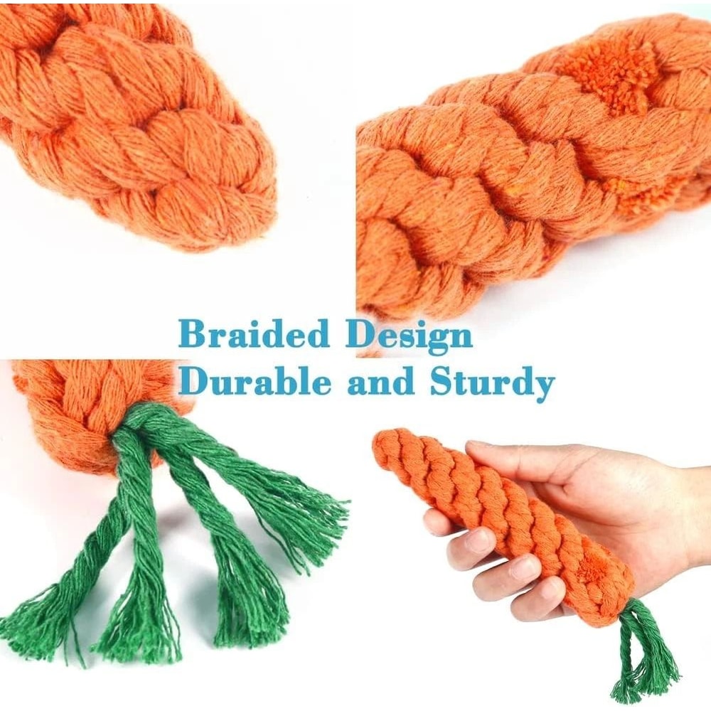 Carrot Rope Dog Toys For Puppy Teething And Dental Chew Play 9