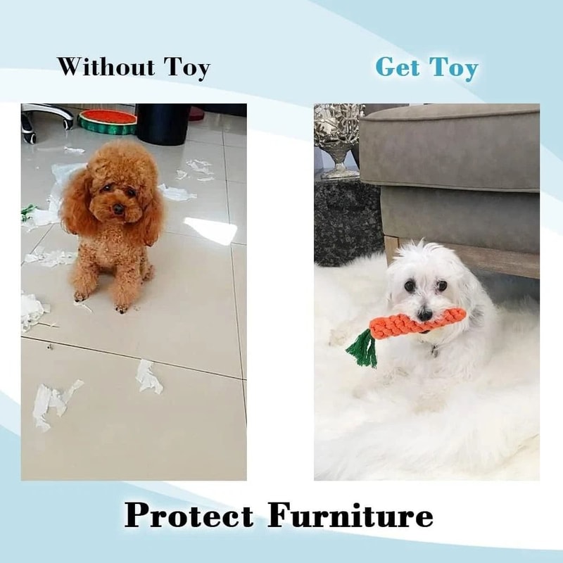 Carrot Rope Dog Toys For Puppy Teething And Dental Chew Play 7