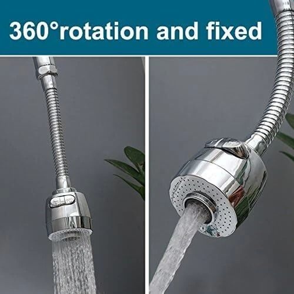 360 Rotating Water Saving Faucet Extender Sink Sprayer Aerator Nozzle 4