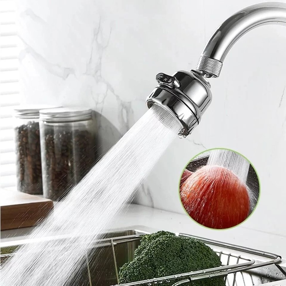 360 Rotating Water Saving Faucet Extender Sink Sprayer Aerator Nozzle 5