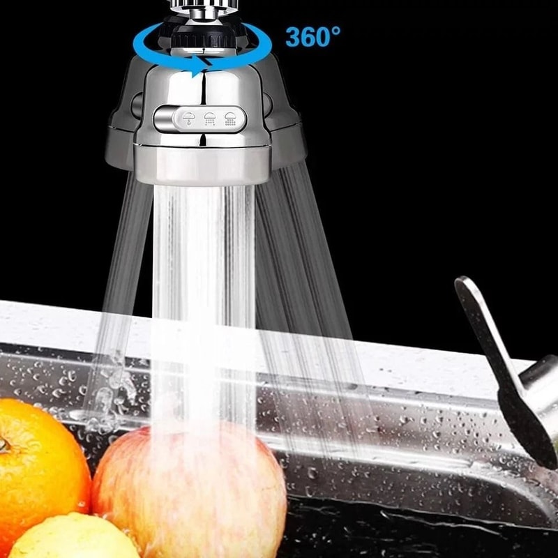 360 Rotating Water Saving Faucet Extender Sink Sprayer Aerator Nozzle 6