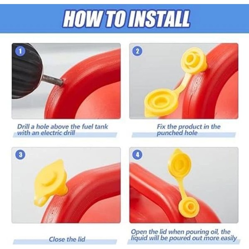 Yellow Gas Can Vent Caps For Faster Fuel Flow 4