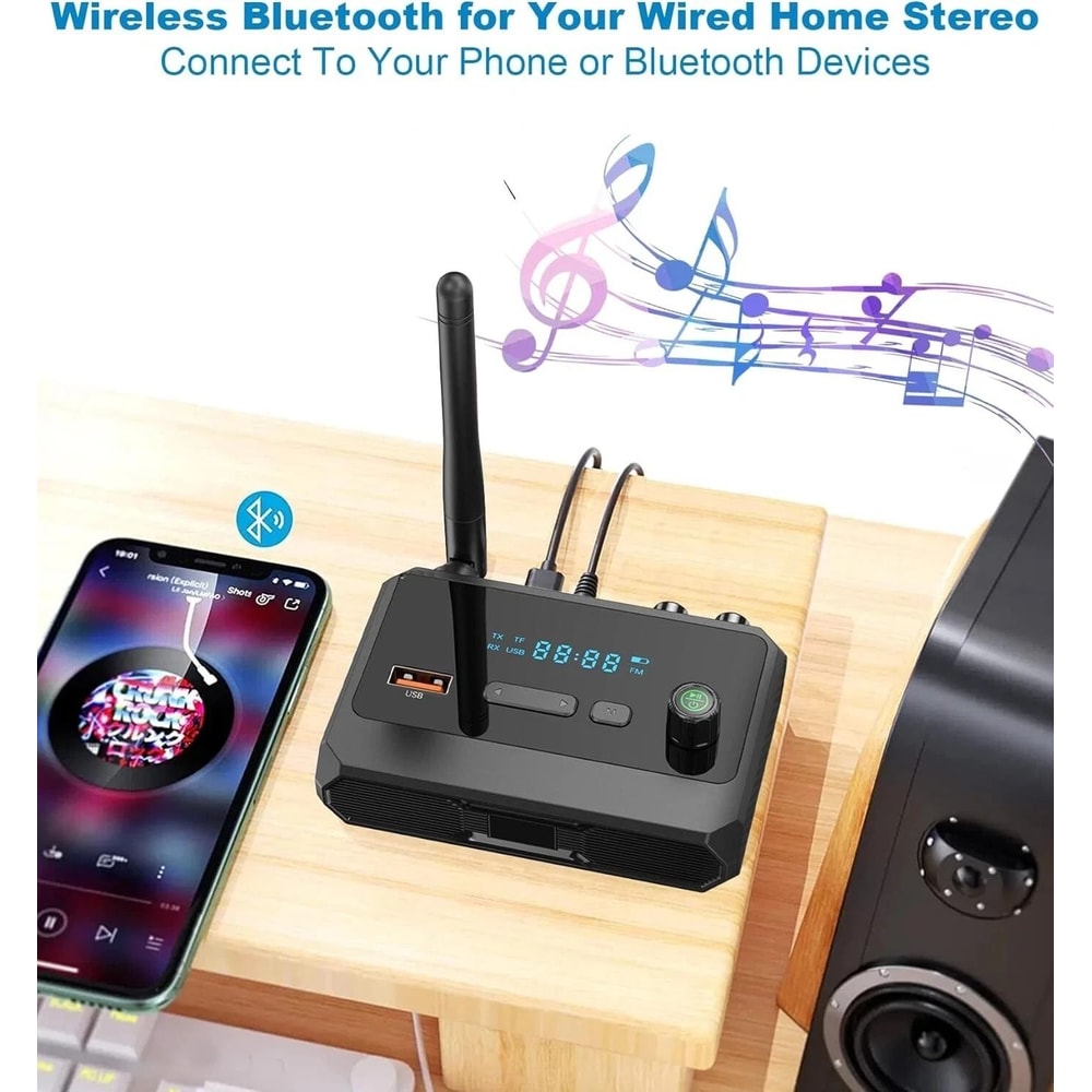 Bluetooth Audio Receiver For Home Stereo RCA AUX Optical USB Adapter 2