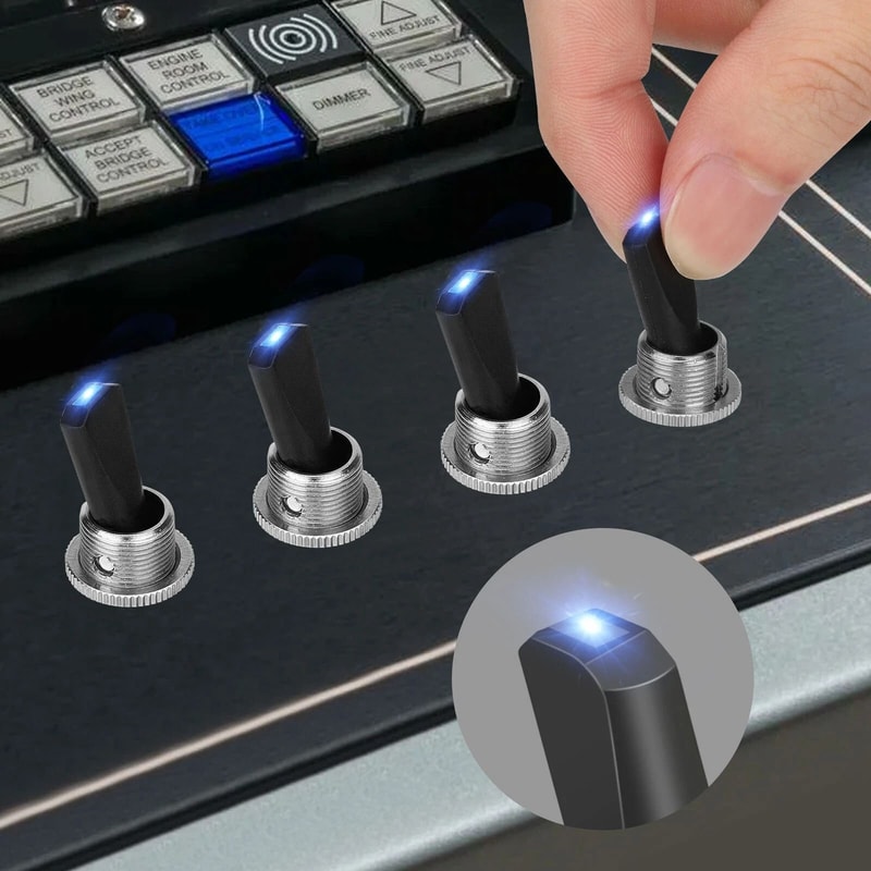 Rocker Switch With Blue LED Light Pin 30A Toggle Switch 0