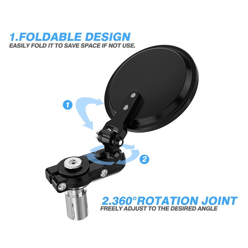 Round Motorcycle Bar End Mirrors Pair For Honda Yamaha Suzuki 4