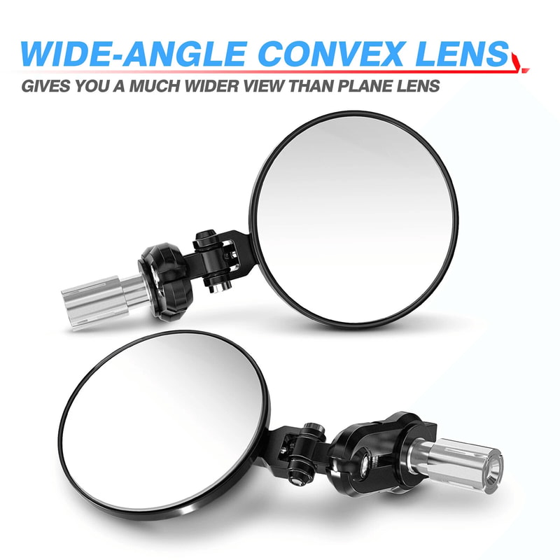 Round Motorcycle Bar End Mirrors Pair For Honda Yamaha Suzuki 6
