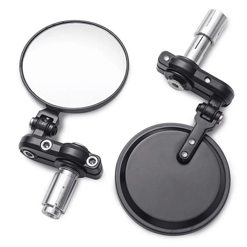 Round Motorcycle Bar End Mirrors Pair For Honda Yamaha Suzuki 9