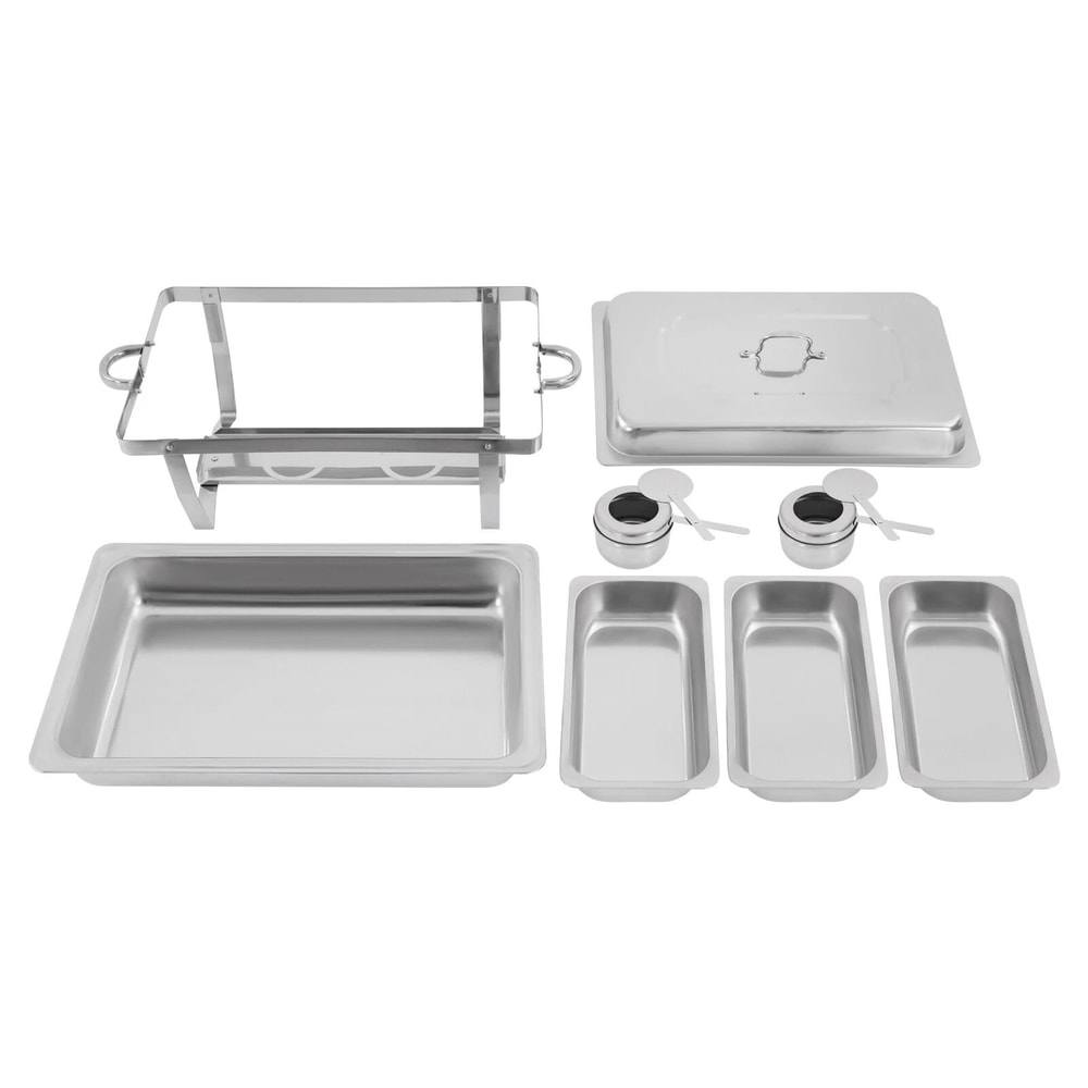 3 Pan Stainless Steel Food Warmer Buffet Server With Lids For Catering 1