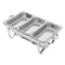 3 Pan Stainless Steel Food Warmer Buffet Server With Lids For Catering 5