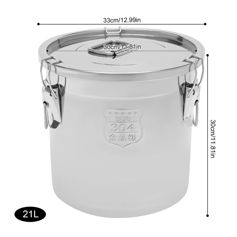 Airtight Rice Container Stainless Steel Food Storage Bucket 8