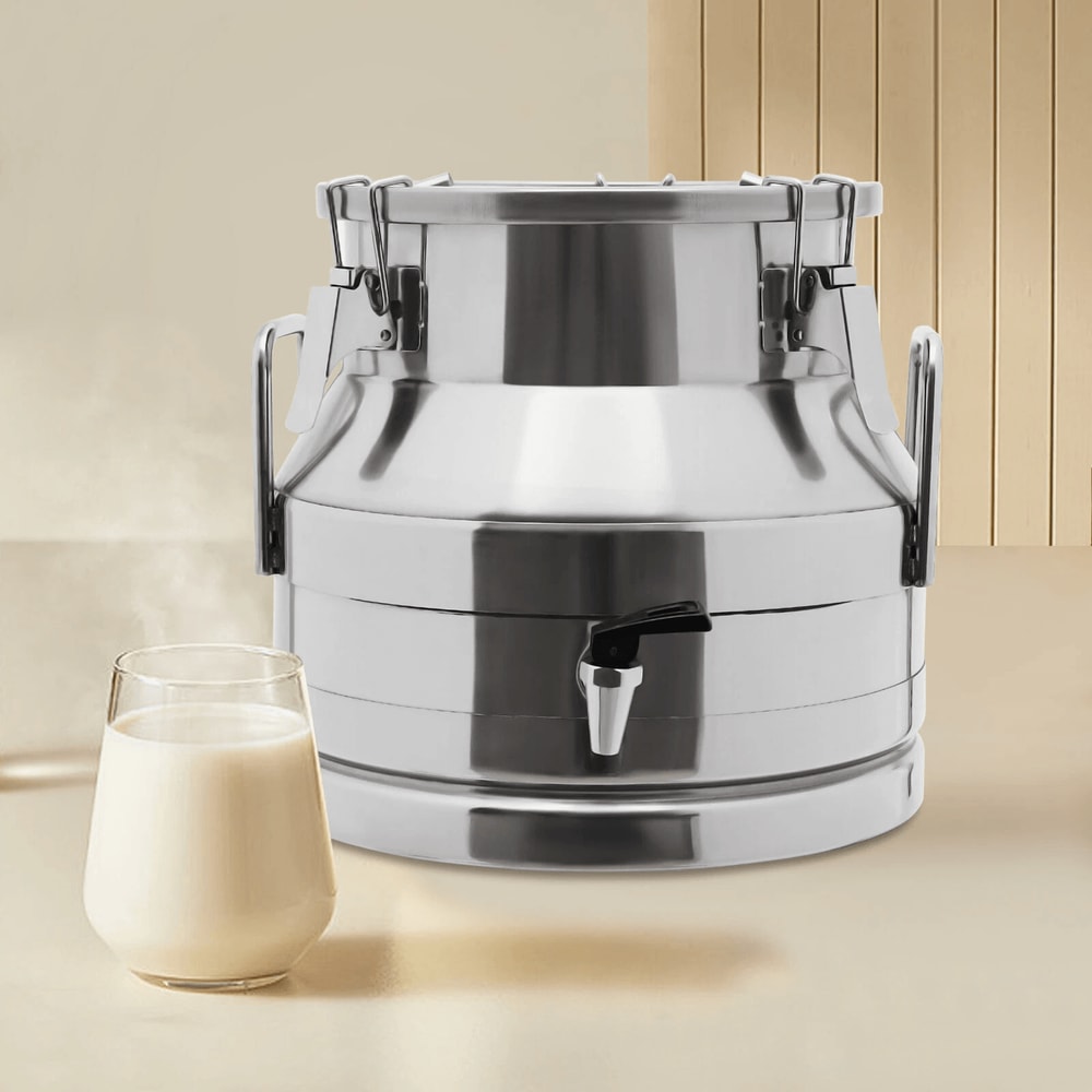 Stainless Steel Milk Can With Faucet Sealed Storage Jug 1