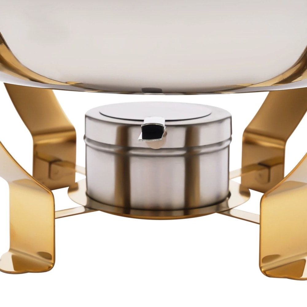 Round Chafing Dish Buffet Server With Gold Accent 3