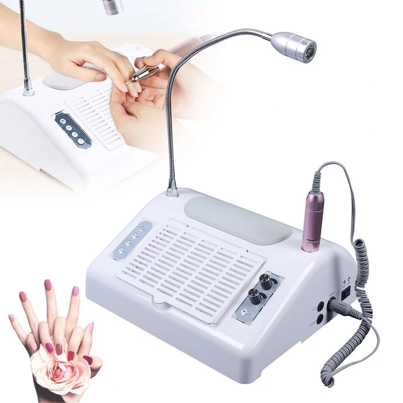 5 In 1 Manicure And Pedicure Kit With Nail Drill Dust Collector LED Light 6