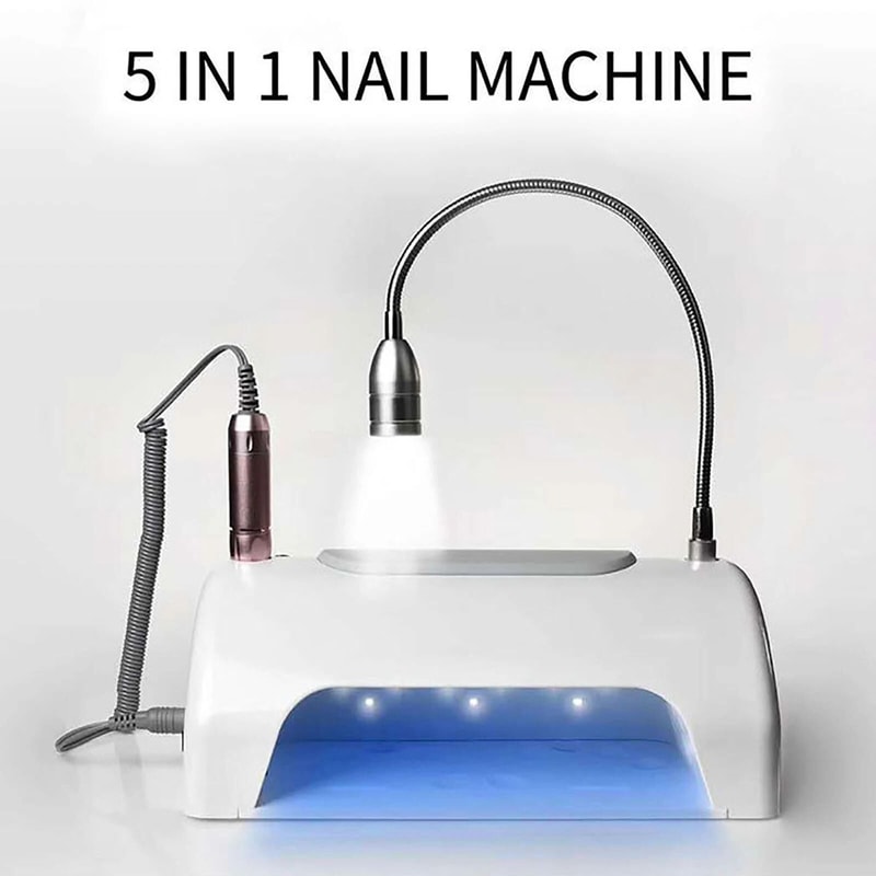 5 In 1 Manicure And Pedicure Kit With Nail Drill Dust Collector LED Light 9