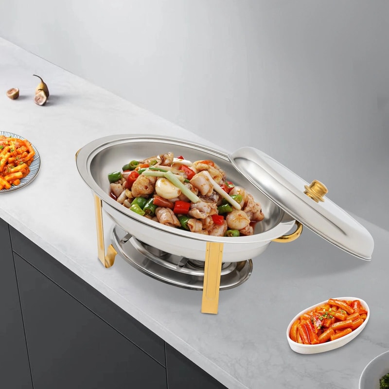 Stainless Steel Chafing Dish Set Buffet Food Warmer Catering Chafer Pan 0