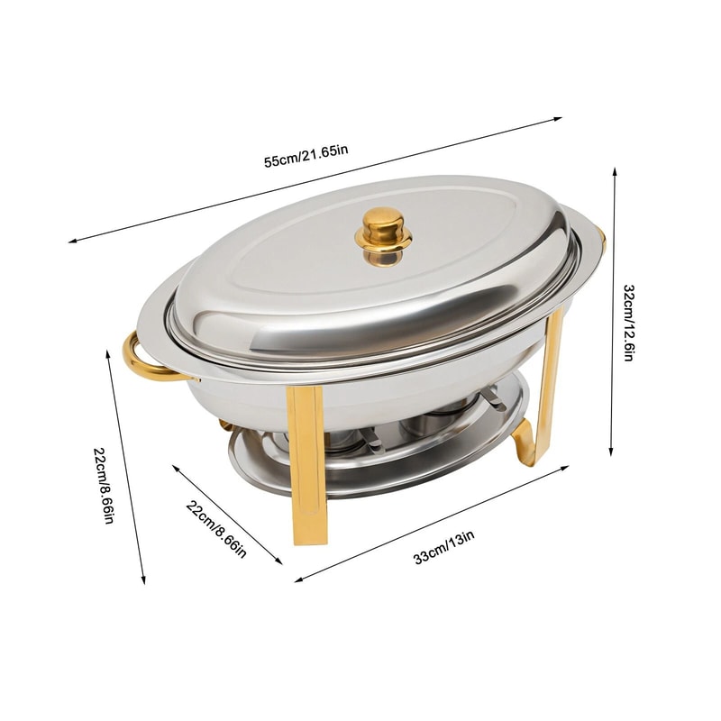 Stainless Steel Chafing Dish Set Buffet Food Warmer Catering Chafer Pan 7