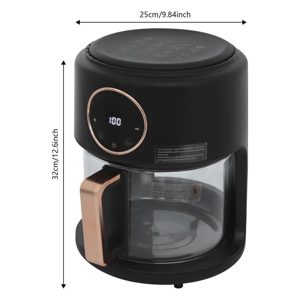 Glass Air Fryer 360 Viewable With Touch Control Healthy Cooking Made Easy 7