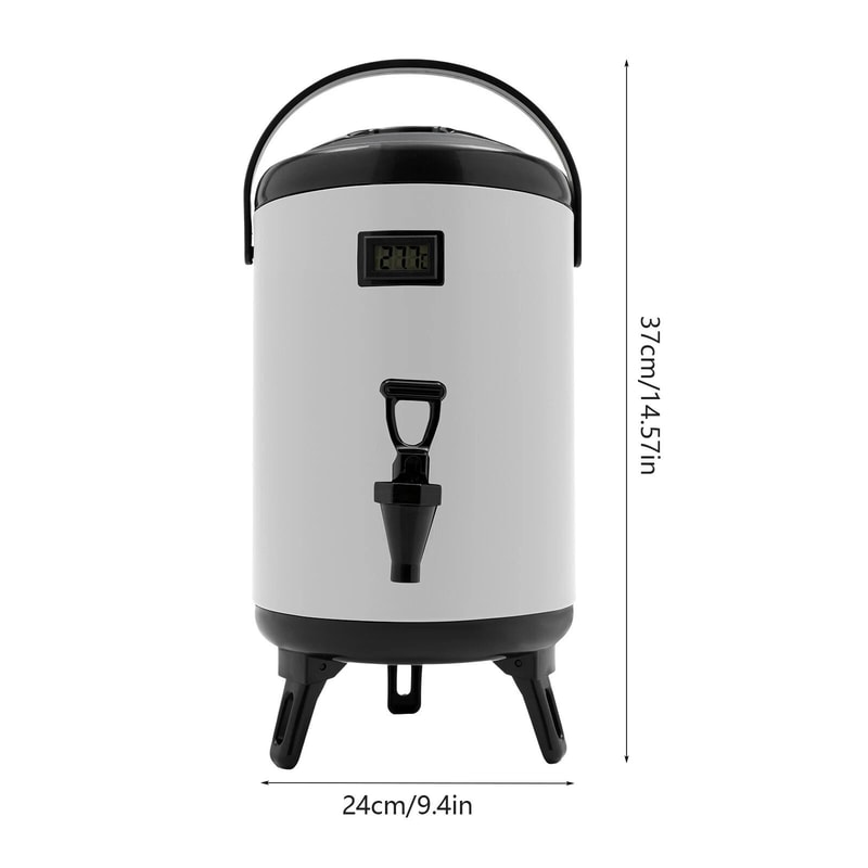 Insulated Beverage Dispenser With Thermometer Hot Cold Drink Server 9