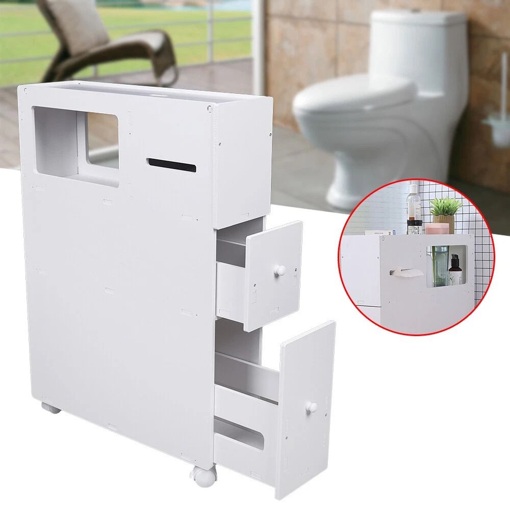 Premium Slim Bathroom Storage Cabinet Narrow Freestanding Bathroom Floor Cabinet Organizer 1
