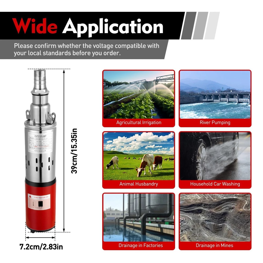 DC Stainless Steel Deep Well Water Pump High Efficiency Durable Submersible Pump 7
