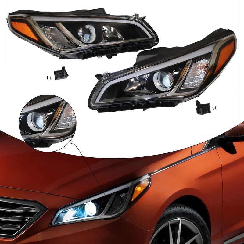 Headlight Set For Hyundai Sonata Left Right Headlamp Assembly OEM Quality Replacement 1