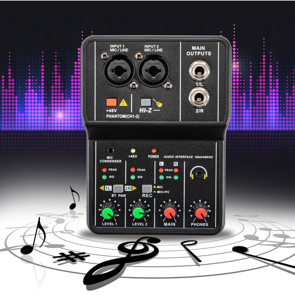 Studio Ready Channel USB Audio Mixer Live Sound Recording Interface 4