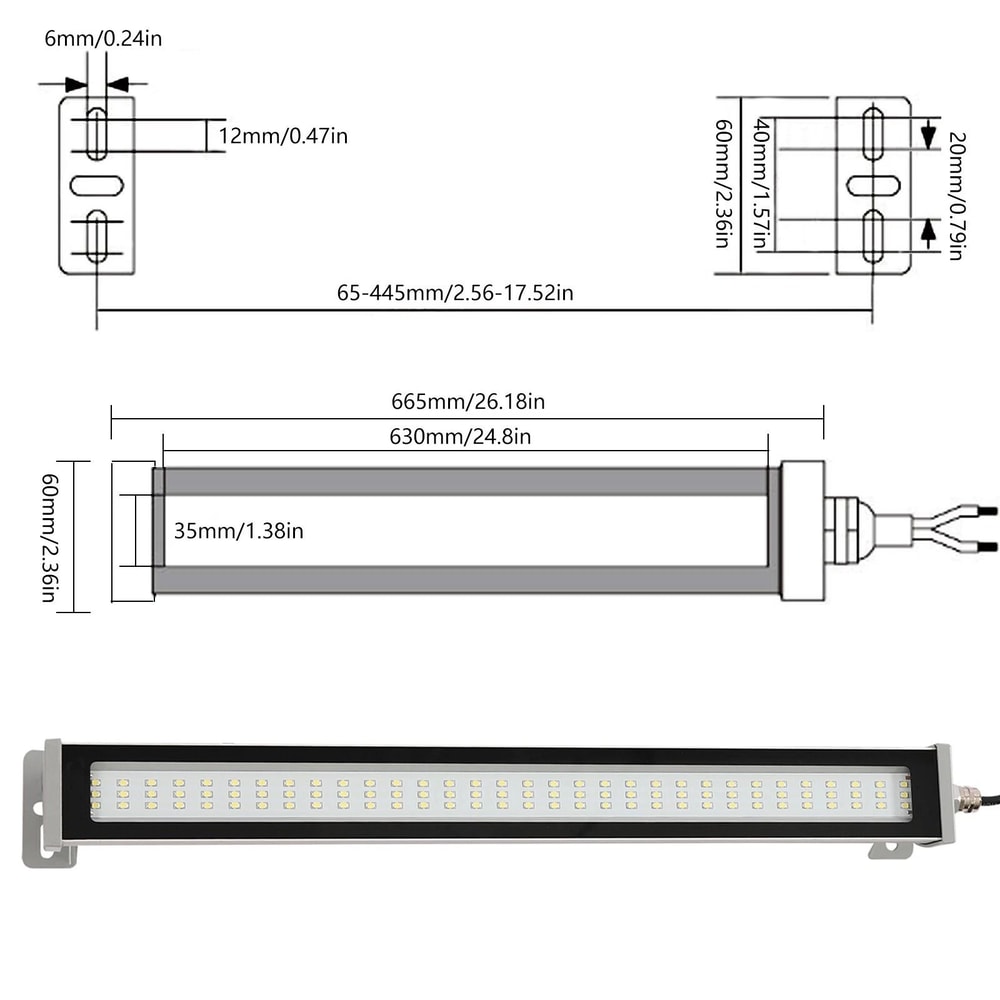 LED Waterproof CNC Machine Work Light Industrial Tube Light With Rating 10