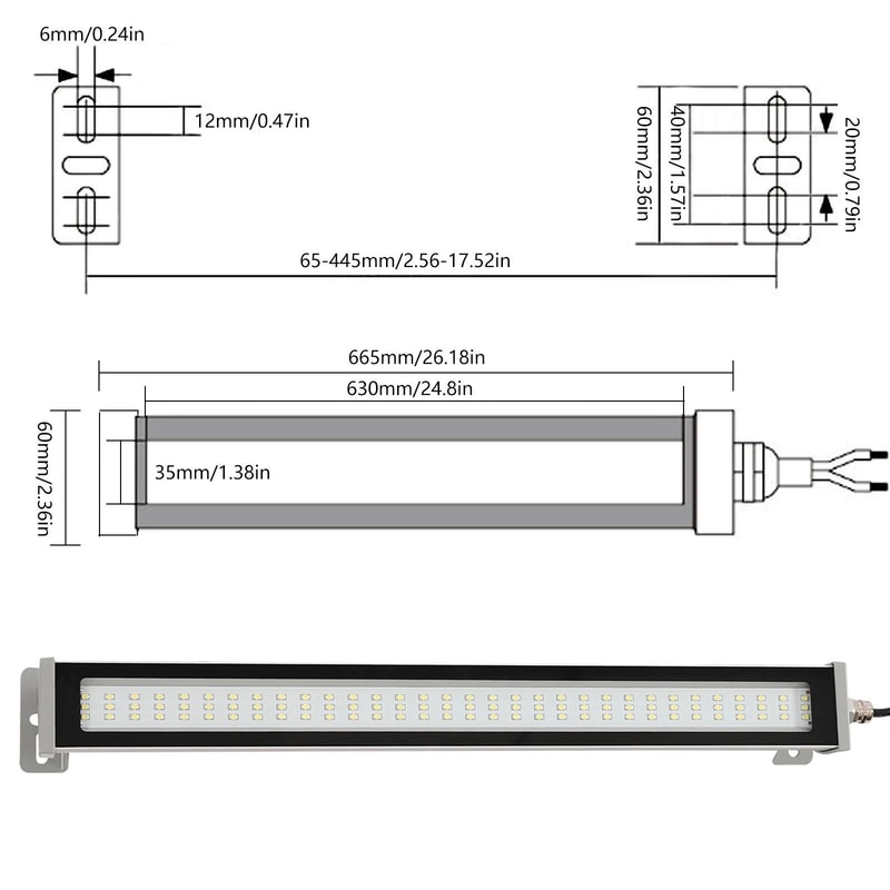 LED Waterproof CNC Machine Work Light Industrial Tube Light With Rating 10