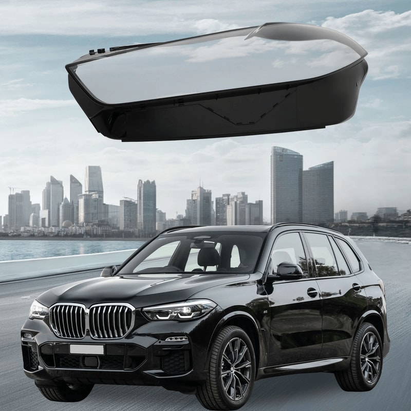 Premium Left Front Headlight Cover Replacement Headlamp Lens For BMW X5 7