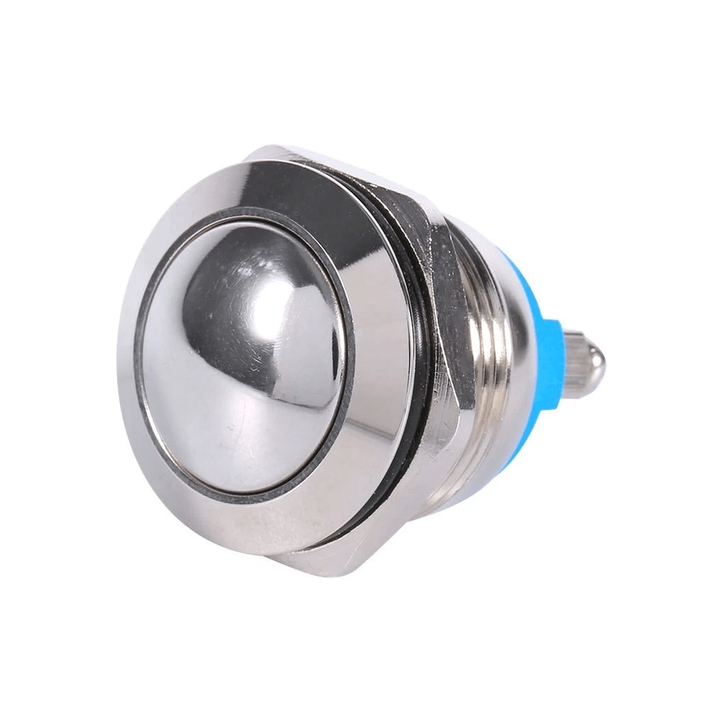Silver Waterproof Metal Circle Push Button Momentary Horn Switch For CarBoat 0
