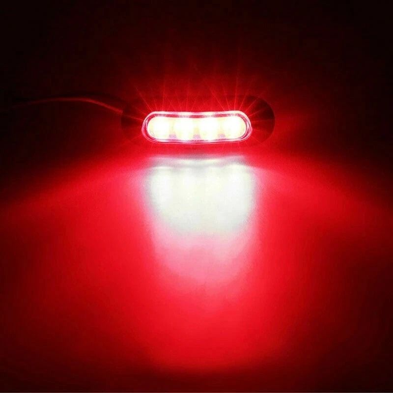 LED Boat Navigation Lights Red Green Universal Chrome Bow Light Set 4