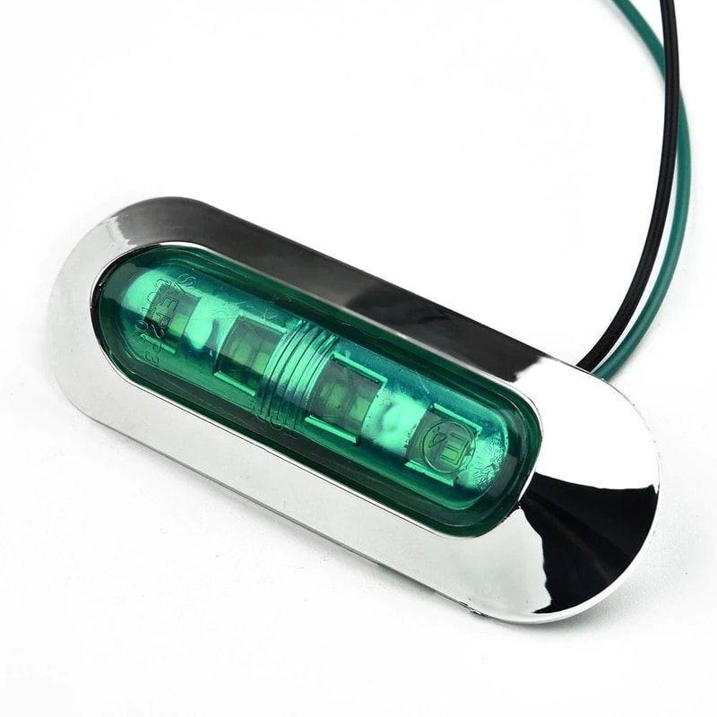 LED Boat Navigation Lights Red Green Universal Chrome Bow Light Set 8