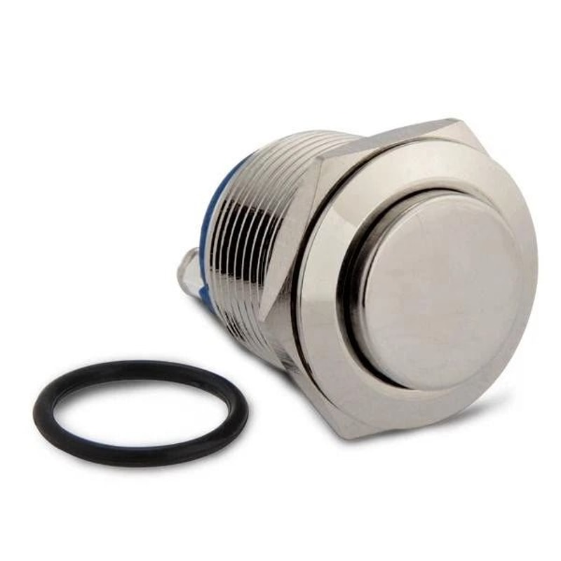 Silver Push Button Switch Waterproof Metal Momentary Horn Switch For Car Boat Golf Cart 2