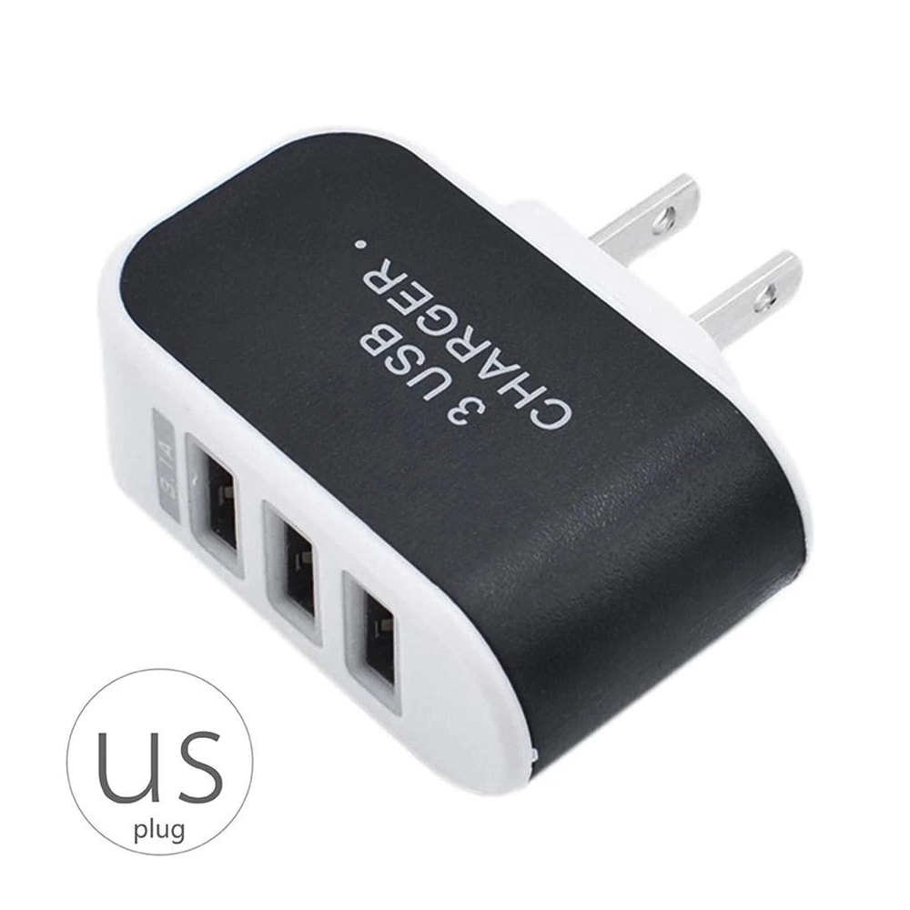 3 Port USB Wall Charger Plug With Glowing Light For Universal Cell Phones 1