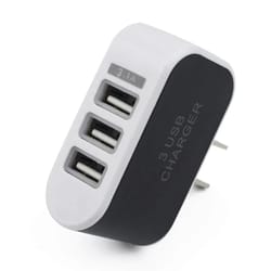 3 port usb wall charger plug with glowing light for universal cell phones