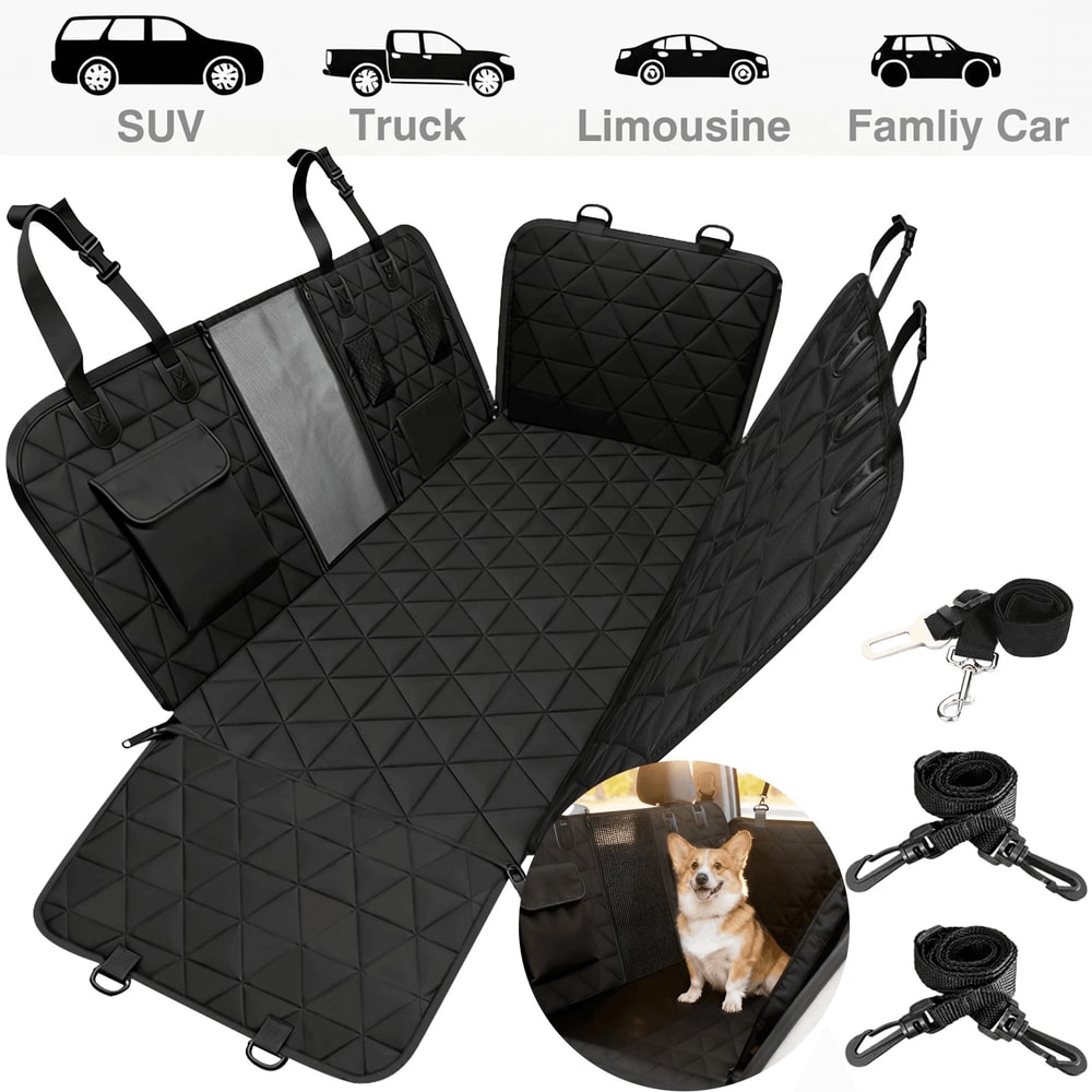 Waterproof Dog Car Seat Cover Hammock Oxford Back Seat Protector 9