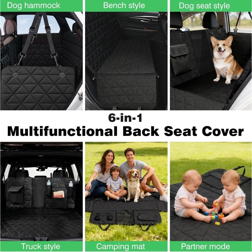 Waterproof Dog Car Seat Cover Hammock Oxford Back Seat Protector 2