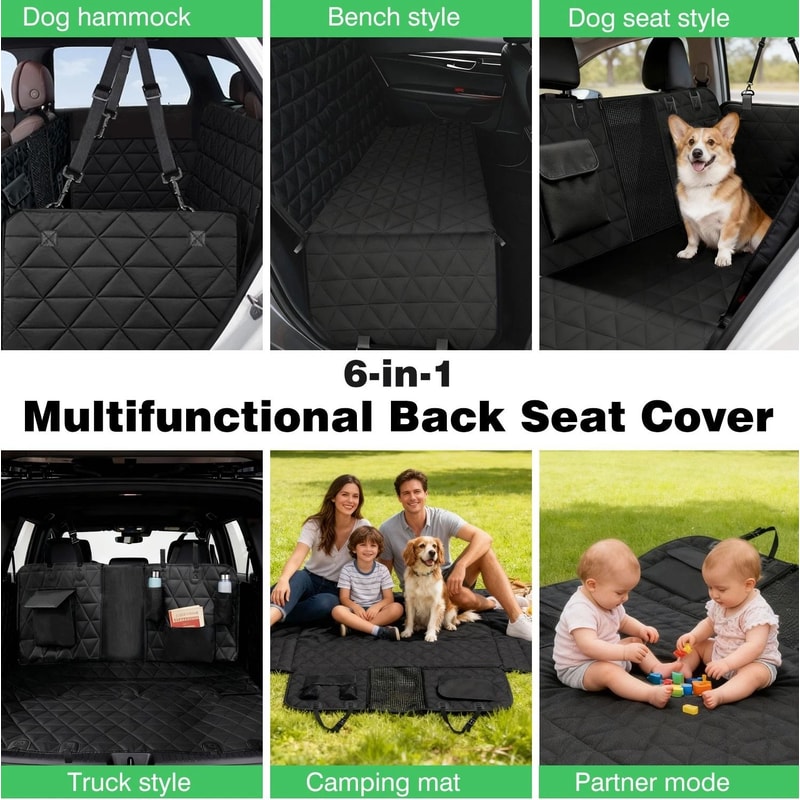 Waterproof Dog Car Seat Cover Hammock Oxford Back Seat Protector 2