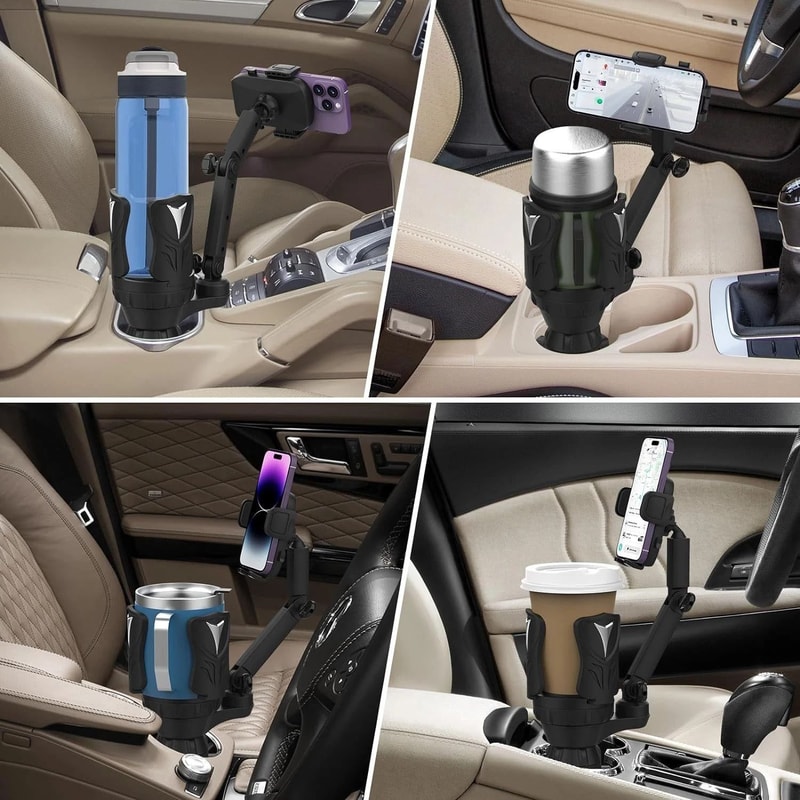 Car Cup Holder Phone Mount With Long Arm 360 Rotation And Adjustable Cup Expander 1