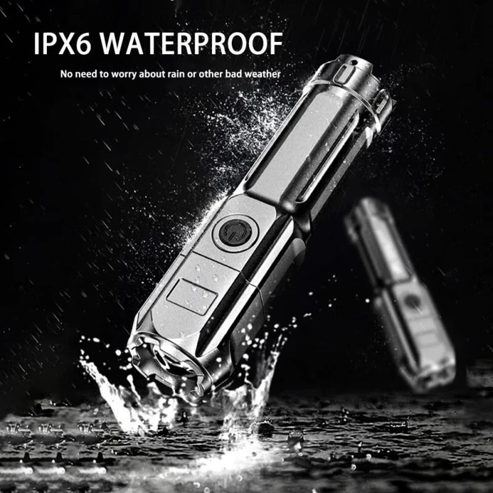 Rechargeable LED Flashlight USB Zoomable Tactical Work Light 3